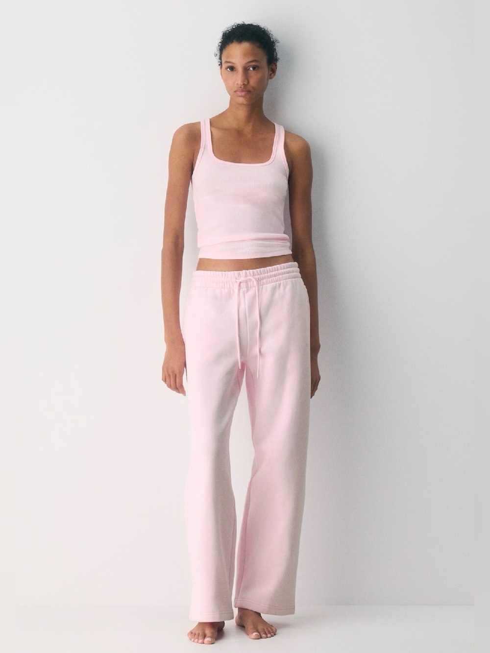 Cozy Sweatfleece Boyfriend Wide Sweatpan- Villa Pink